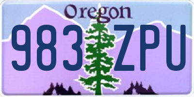 OR license plate 983ZPU