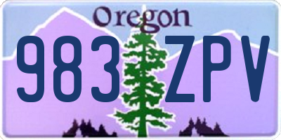 OR license plate 983ZPV