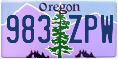 OR license plate 983ZPW