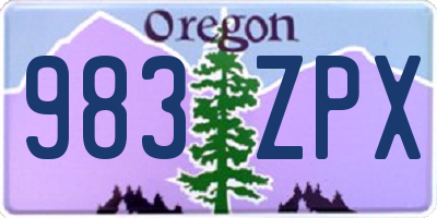 OR license plate 983ZPX