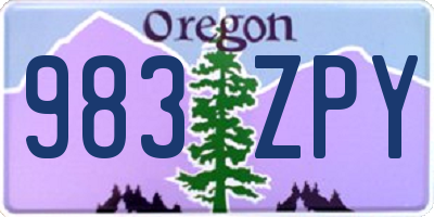 OR license plate 983ZPY