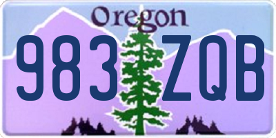 OR license plate 983ZQB