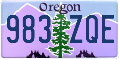 OR license plate 983ZQE