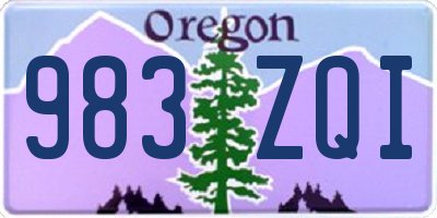 OR license plate 983ZQI