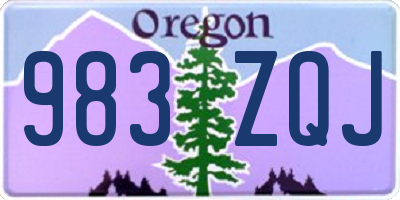 OR license plate 983ZQJ