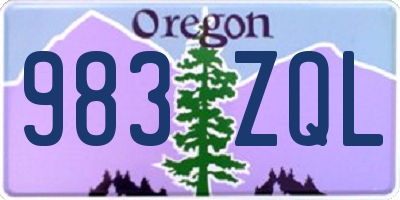 OR license plate 983ZQL