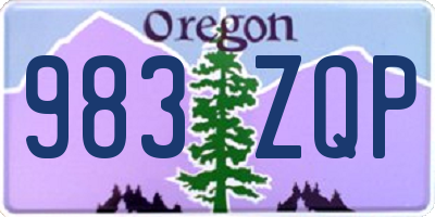 OR license plate 983ZQP