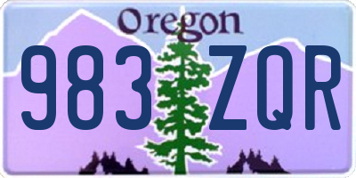 OR license plate 983ZQR