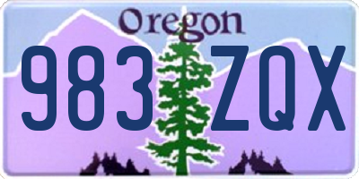 OR license plate 983ZQX