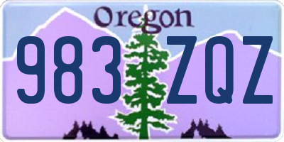 OR license plate 983ZQZ