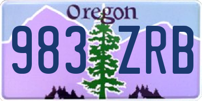 OR license plate 983ZRB