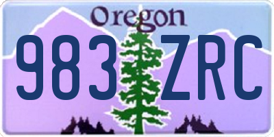 OR license plate 983ZRC