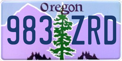 OR license plate 983ZRD