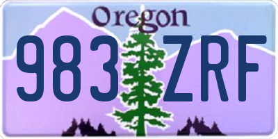 OR license plate 983ZRF
