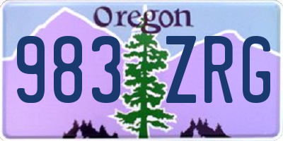 OR license plate 983ZRG