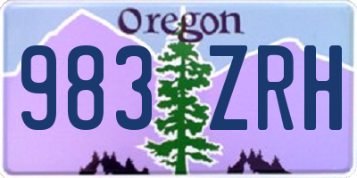 OR license plate 983ZRH