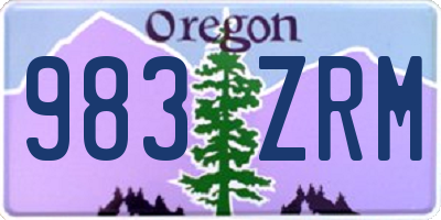 OR license plate 983ZRM