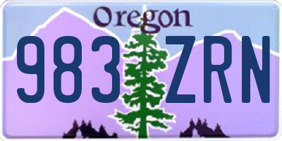 OR license plate 983ZRN