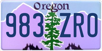 OR license plate 983ZRO