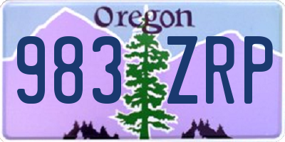 OR license plate 983ZRP