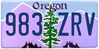OR license plate 983ZRV