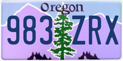 OR license plate 983ZRX