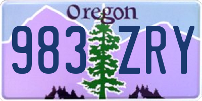 OR license plate 983ZRY