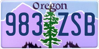OR license plate 983ZSB