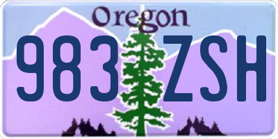 OR license plate 983ZSH