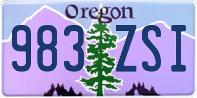 OR license plate 983ZSI