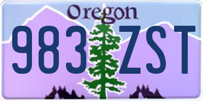 OR license plate 983ZST