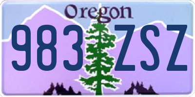 OR license plate 983ZSZ