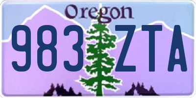OR license plate 983ZTA