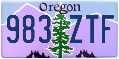 OR license plate 983ZTF