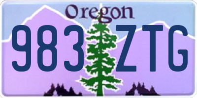 OR license plate 983ZTG