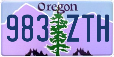OR license plate 983ZTH