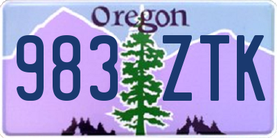 OR license plate 983ZTK
