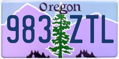 OR license plate 983ZTL