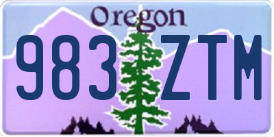 OR license plate 983ZTM