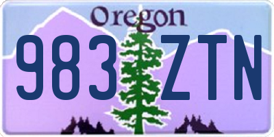OR license plate 983ZTN