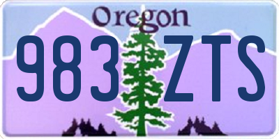 OR license plate 983ZTS