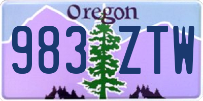 OR license plate 983ZTW
