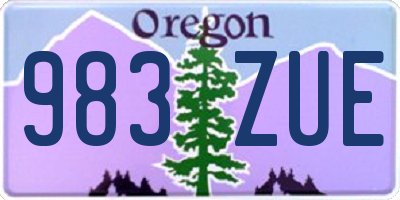 OR license plate 983ZUE