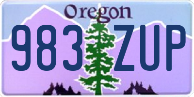 OR license plate 983ZUP