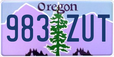 OR license plate 983ZUT