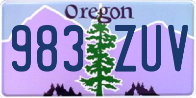 OR license plate 983ZUV