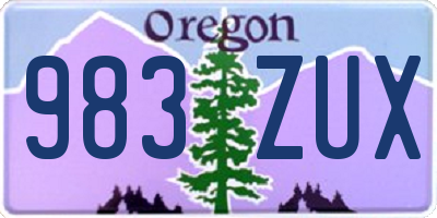 OR license plate 983ZUX