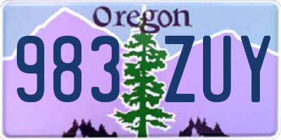 OR license plate 983ZUY