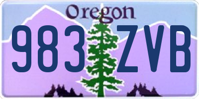 OR license plate 983ZVB