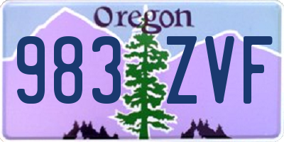 OR license plate 983ZVF